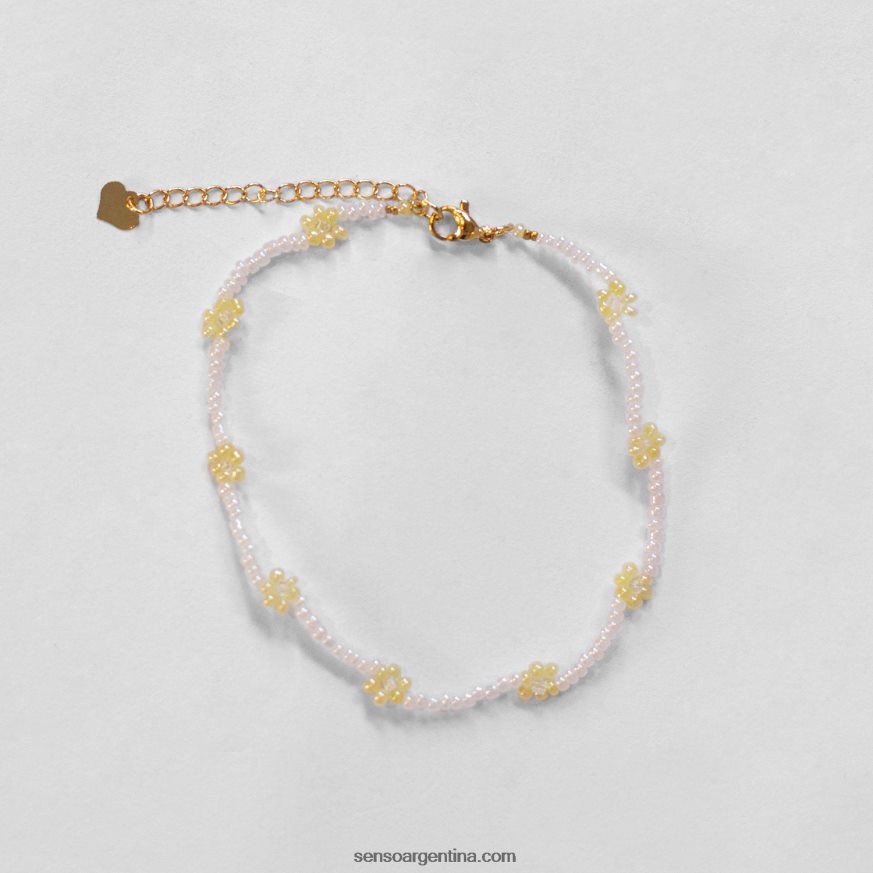 bisutería blanco + cadena de margaritas crema tobillera blanco Senso 20NJBL587