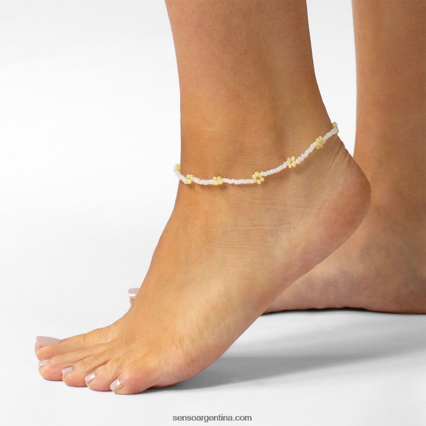 bisutería blanco + cadena de margaritas crema tobillera blanco Senso 20NJBL587