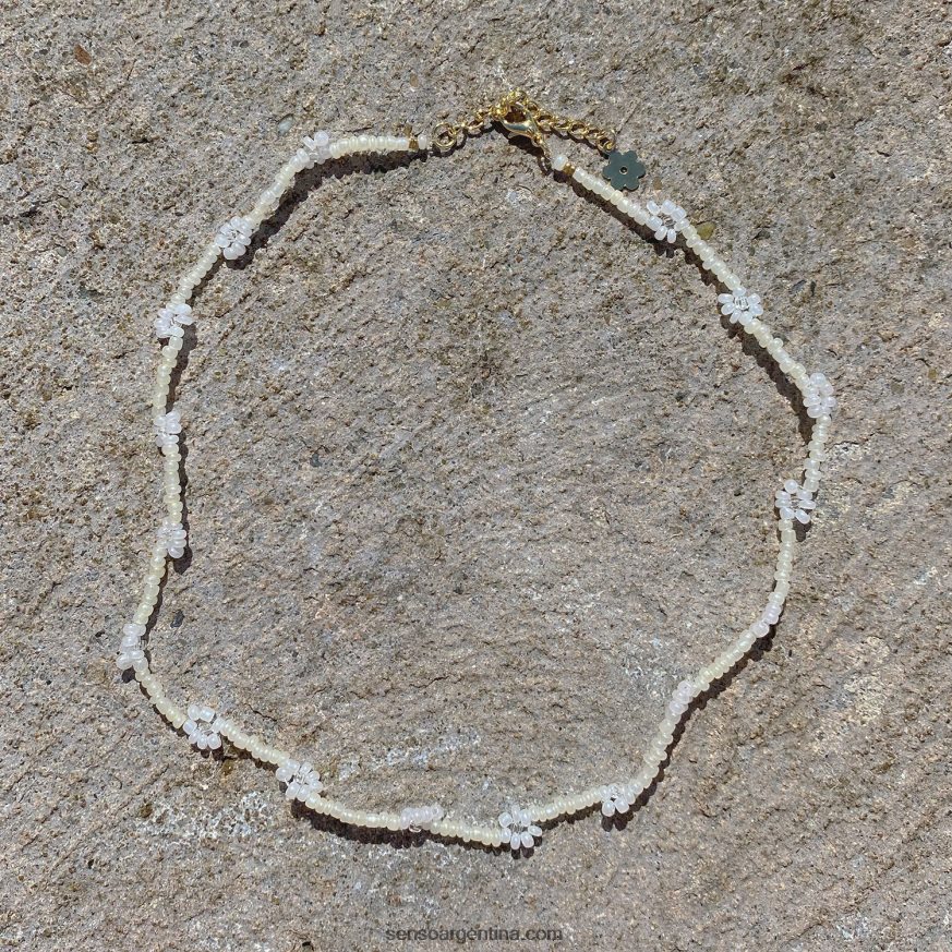 bisutería cadena de margaritas crema gargantilla crema Senso 20NJBL584